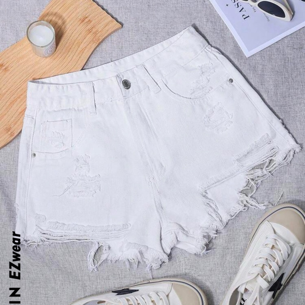 Women's White Denim Shorts